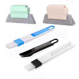 Pack of 4 Window Grooves Cleaning Brush, Cleaning Brush for Magic Window Cleaning of All Corners and Gaps Window Cleaning Brush, Groove Cleaning Brush, Window Mini Brush