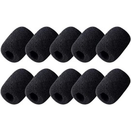 Microphone Sponge 10pcs Headset Income Microphone Windshield Loudspeaker Noise Prevention Microphone Cover Replacement (30mm*22mm Inner Diameter 8mm)