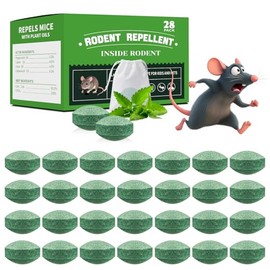 28-Pack Mouse Repellent, Long-Lasting Rodent Protection for Indoor and Outdoor Spaces, Safe for Kitchens, Gardens, RVs, and Family Areas (Dark Green)