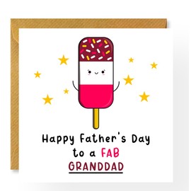 Granddad Father's Day Card, Fab Granddad Card, For Grandfather,From Grandson, From Granddaughter