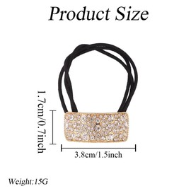 2Pcs Rhinestone Hair Ponytail Holder Stretchy Glitter Hair Ties Elastic Scrunchies Elegant Hair Bands Hair Ropes Crystal Hair Accessories for Women (Gold+Silver)