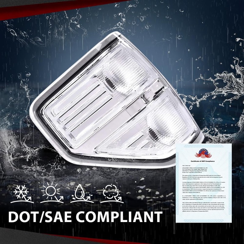 Chrome Trim Halogen Tail Lights Replacement Set Compatible with 2009-2014