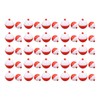 50PCS Ball Shaped Fishing Float Plastic White Red 2 Specifications