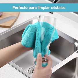 12 Trapos De Limpieza De Microfibra 40x40cm,Sin Pelusa,Super Absorbentes,Reutilizables Y Lavables,Adecuados para Cocina,Automóviles Y Limpieza Diaria