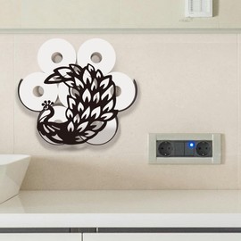 WADORN Peacock Toilet Paper Holder, Metal Peacock Animal Wall Mounted Toilet Paper Storage for Extra 8 Rolls Funny Animal Toilets Papers Organizer Paper Roll Holder for Bathroom Home Office Décor