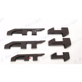 GMC 4PCS Gloss Black Door Rear AT4 Canyon OVERLAY Emblems 2023-2024 Canyon AT4