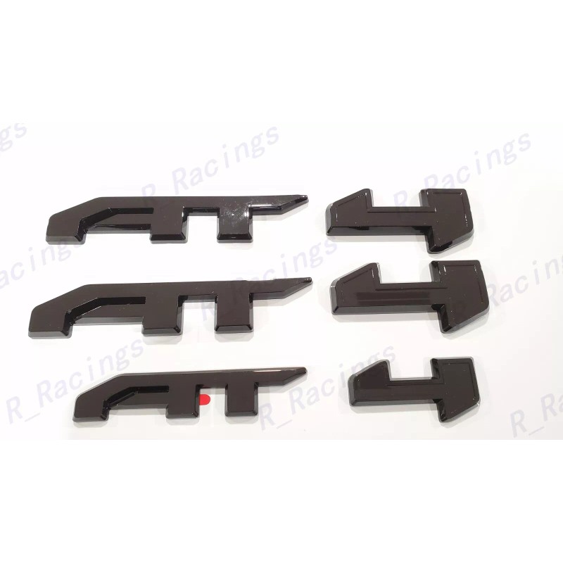 GMC 4PCS Gloss Black Door Rear AT4 Canyon OVERLAY Emblems