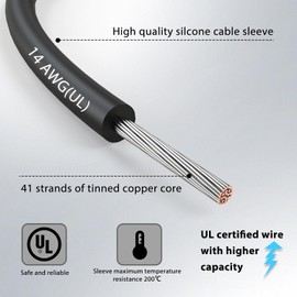 14 Gauge 2pcs3.3Ft 4MM Banana Plug to Alligator Clips UL3135, Heavy Duty Silicone Test Leads Set Jumper Wires Kit for Testing - EDGELEC