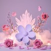 1 Purple Hair Claw - Flower Shaped Plastic Jaw -