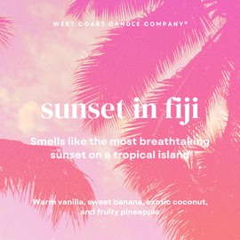 Pet Friendly Candle | Pet Safe Candle | All Natural Soy Candle | Pet Odor Eliminator | Clean Burning Candle | Air Freshening Scented Candles | Veterinarian Approved | 4 oz (Sunset in Fiji)