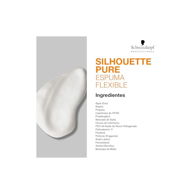 SILHOUETTE Espuma Flexible Hold, Fijación Duradera, Volumen y Brillo 200