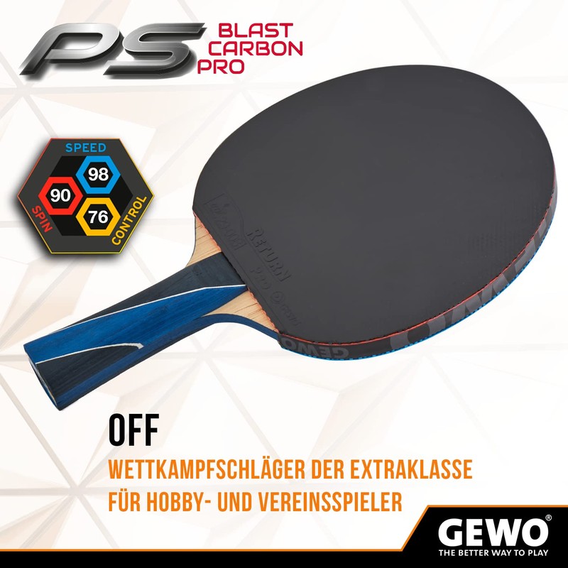 GEWO PS Blast Carbon Pro Table Tennis Bat - ITTF