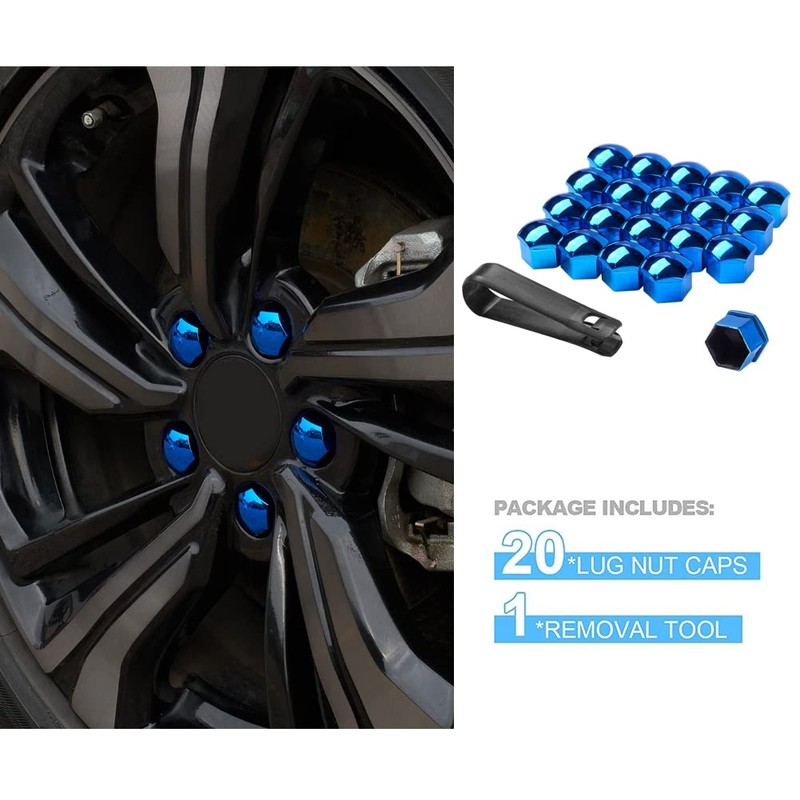 19mm Car Wheel Hub Lugs Nuts Bolts Cover Protective Cap