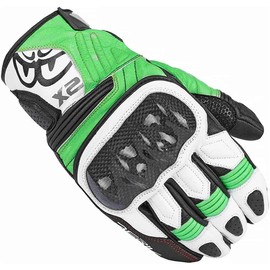 Berik NexG Motorcycle Gloves, Black/White/Green, 3XL