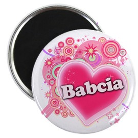 CafePress Babcia Heart Art Magnet 2.25" Round Magnet, Refrigerator Magnet