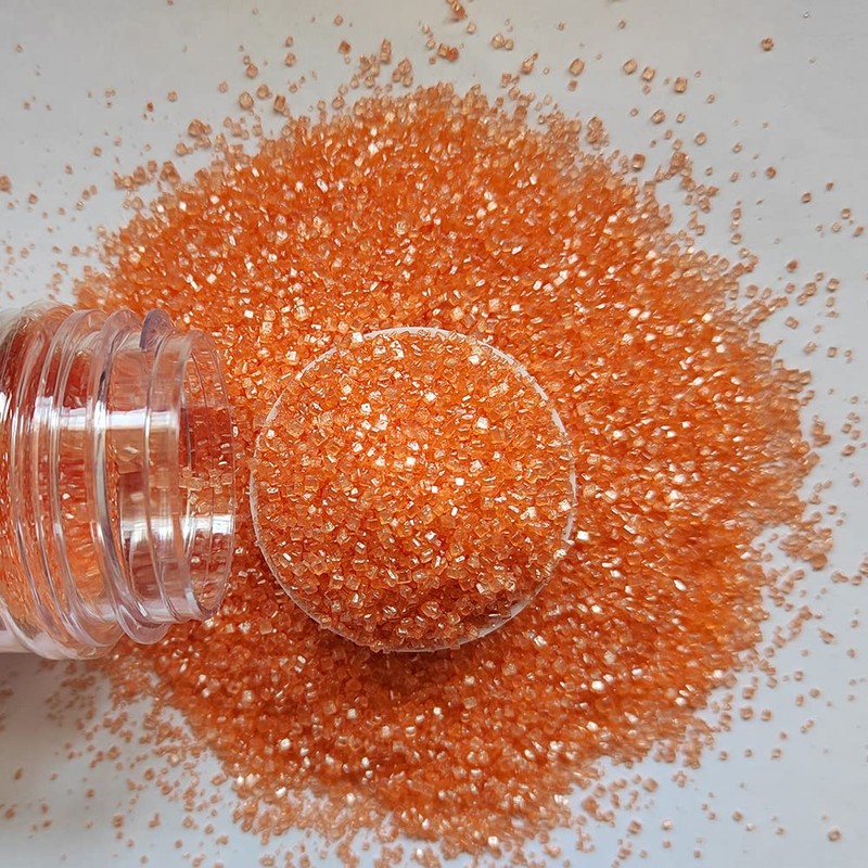 Homankit Sanding Sugar, Orange Edible Sanding Sugar Sprinkles, Sugar Sprinkle