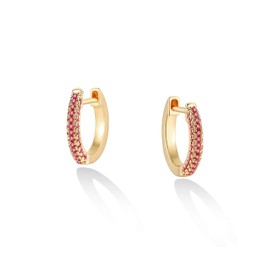 VACRONA Gold Hoop Earrings Huggie for Women Cubic Zirconia 14k Gold Plated Small Huggie Hoops Earrings Hypoallergenic Jewelry Gifts