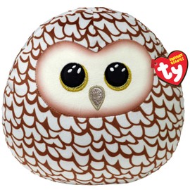 TY Whoolie Owl Squish a Boo 10 Inches - Squishy Beanies for Kids, Baby Soft Plush Toys - Collectible Cuddly Stuffed Teddy