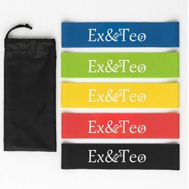 Ex&sportTeo Resistance Bands Set – 5 Loop Exercise Bands for Home Workouts, Stretching & Rehab – Extra Light to Heavy Resistance – Fitness Bands for Women & Men