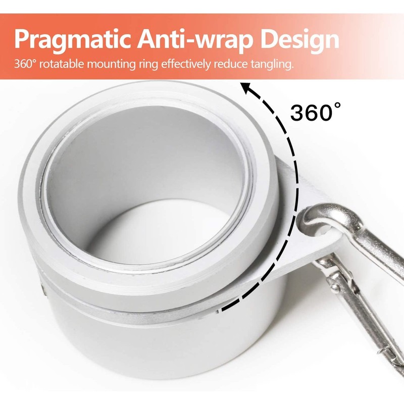 Shiwaki 2 Rotating Flag Pole Rings, White Flag Pole Buckle,