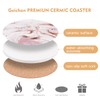 Coasters for Drinks,Pink Marble Coasters Set of 6 with Cork