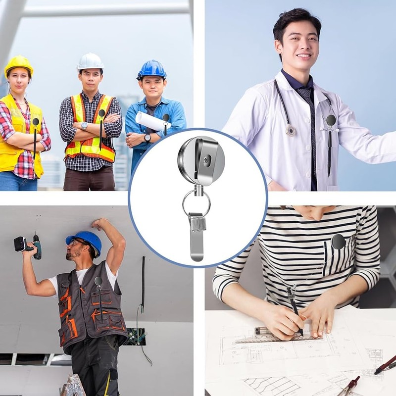 Yeruvce 1 Pack Heavy Duty Retractable Pen Holder with Pull
