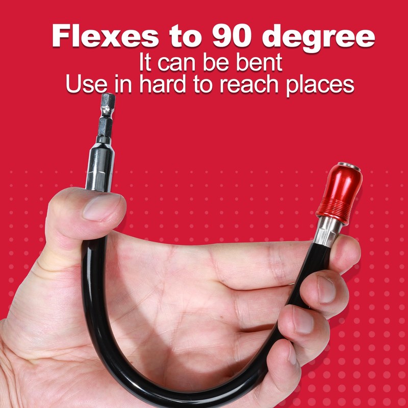 Geinxurn Flexible drill bit Extension Screwdriver Bit Holders, 1PACK 12Inches