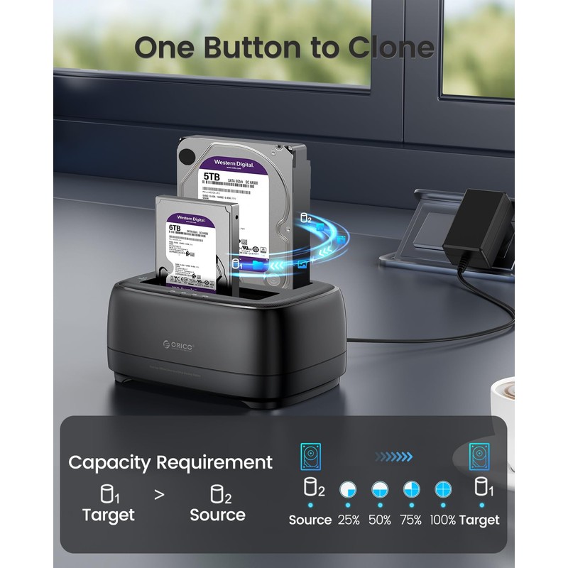 ORICO Hard Drive Docking Station Dual Bay USB 3.0 to