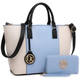 Dasein Satchel Purse Handbag for Women Large Shoulder Work Tote Bag With Matching Wallet