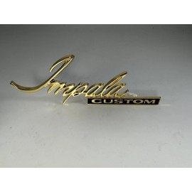 Aftermarket Products 1971-1976 Impala Custom Script Emblem Coupe Rear Sail Panel Badge 24K Plated