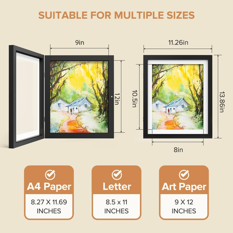 4 Pack Kids Art Frame, Kids Artwork Frames Changeable 8