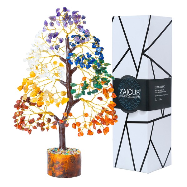 ZAICUS Seven Chakra Crystal Tree - Handcrafted Gemstone Tree for