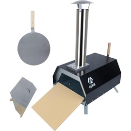 Elevon Wood Fired Oven Portable Pizza Maker, Black