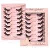 SY SHUYING Faux Mink Eyelashes 15mm with Clear Band, Fluffy