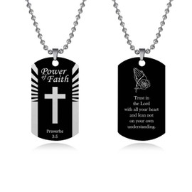 SBI Jewelry Women Men Proverbs 3:5 Necklace Bible Verse Daughter Sister Friends Mum Prayer Birthday Family Christmas Jesus God Holy Anniversary