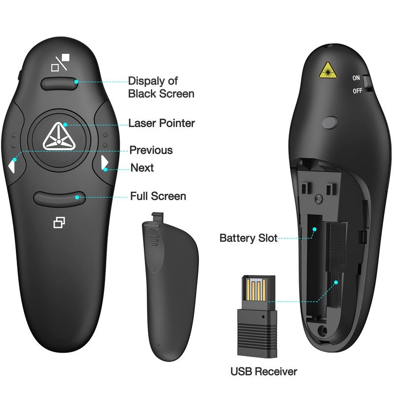 Clicker for Powerpoint Presentation Clicker with Pointer Wireless Presenter Clicker