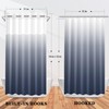 Nesphy No Hook Ombre Navy Blue Shower Curtain with Snap-in