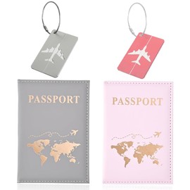 EIHI Pack of 2 Passport Covers, Travel Accessories, Passport Organiser, Passport Cover, Passport Cover, with Boarding Pass, multicoloured