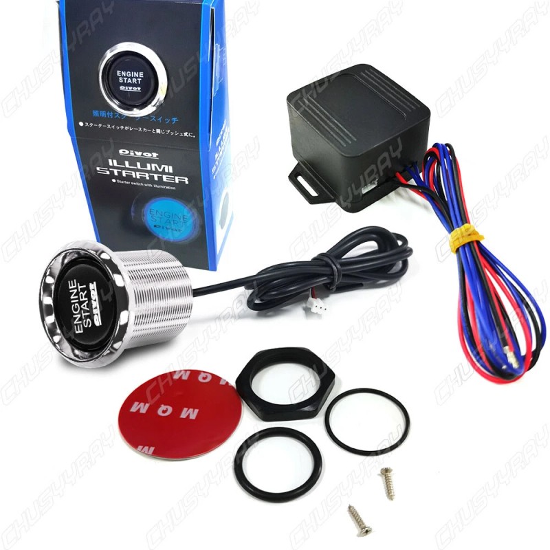 CHUSYYRAY Universal 12V Car Blue Illuminated Engine Start Switch Push