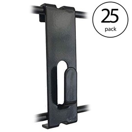Only Hangers Gridwall Durable Metal Photo Frame Utility Notch Display Hook Hanger for On Center Grid Panel Display, Black (25 Pack)