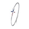 MEDWISE American Flag Bracelet 925 Sterling Silver Cross Bangle Bracelet American Flag Cross Jewelry for Daughter Women Wife Mom Mothers Day Independence Day
