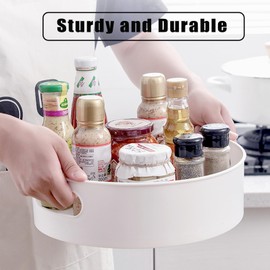 Lazy Susan Turntable Rotates Organizer Space Saver Round Turntable for Pantry Organization and Storage Cabinet Kitchen Fridge Bathroom Table Under Sink Organizing Spice Rack (Lager+Small)
