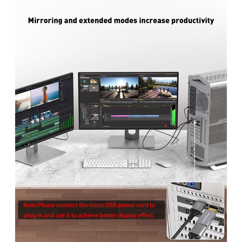 HDMI to DisplayPort Adapter [1 Pack], 4k@60Hz HDMI to DP