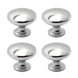tooloflife 4 Pack Cabinet Knobs, Silver Round Cabinet Door Pull Handle Cupboard Wardrobe Knobs for Kitchen Bedroom Furniture (30 * 25mm)