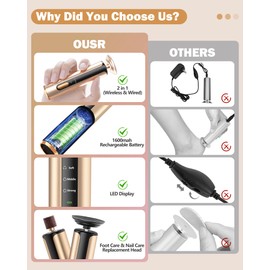 AvantShine Electric Foot Callus Remover, Callus Remover for Feet with 60 Pcs Sandpaper Discs, Rechargeable & Adjustable Speeds LED Display, 2-in-1 Electric Foot File for Dead Skin Removal & Nail Care