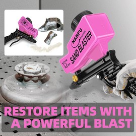 NANPU Air Sand Blaster Gun with Gravity Feed - Ceramic Nozzle, Metal Body | for Paint, Rust Removal, and Glass Etching | Versatile for Aluminum, Sand, Walnut Shells, and Soda Blasting Applications