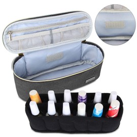 Luxja Nail Polish Organizer - Holds 12 Bottles (15ml - 0.5 fl.oz), Nail Polish Case for Polish and Small Tools, Black