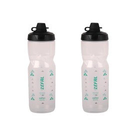 Zéfal Pack Sense Soft 80 No-Mud - Doppelpack Fahrrad- und Mountainbike-Trinkflaschen - Weiche und geruchlose Sportflasche - BPA-freie Wasserflasche - Silikonsauger - Transparent, 2 x 800 ml