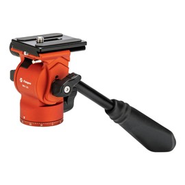 Fotopro Video Fluid Head Pan Tilt Head with Quick Release Plate and Adjustable Handle Max Load 6.61lbs 3kg for Compact Camcorders DSLR Camera Orange
