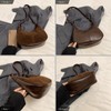 POAPRRD Suede Bags for Women, Brown Suede Handbag Hobo Crescent